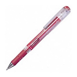 Pentel Red Gel Pen 1.0mm Hybrid Gel Grip DX Metallic Pen- Medium