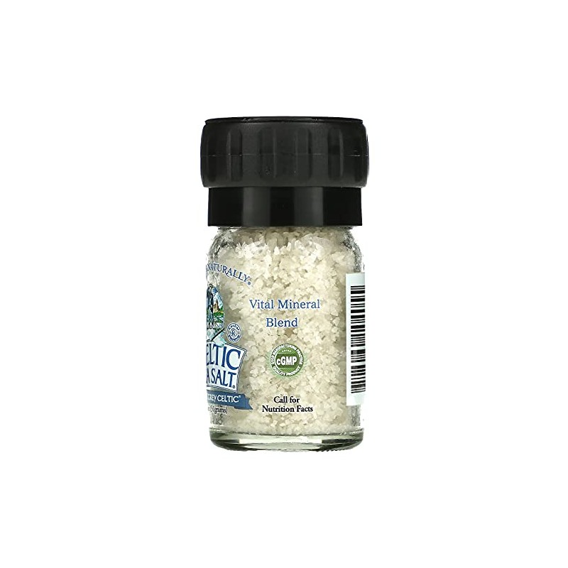 Light Grey Celtic Sea Salt Mini Grinder, 1.8 Ounces