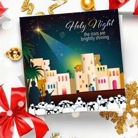 Christian Christmas cards, pack of 10 - Bethlehem, with Bible verse Luke 2:14 inside these religious Christmas cards, by Just Cards Direct