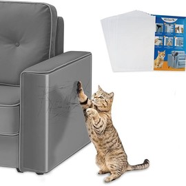 SOVYOULIVE 12-Pack Invisible Cat Scratch Guards for Furniture - Heavy-Duty 40x30CM Couch Protectors, Clear Anti-Scratch Deterrent for Cats, Sofa Corner Protectors (Durable & Non-Toxic)