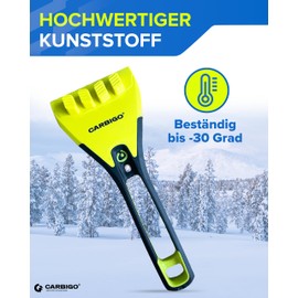 Carbigo Ice Scraper I Compact Ice Scraper Car up to -30° I Car Scratch Robust with Reinforced Icebreaker Edges I Windscreen Scraper Car Specially for Thick Ice Layers Without Damaging Windscreen