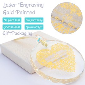 20th Anniversary Wedding Ornament 2024,Crystal Ornament 20 Years as Mr and Mrs Wedding Anniversary Decoration for Couple Parents in Christmas Valentine's, Collectible Anniversary Keepsake