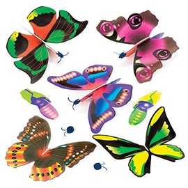 Baker Ross P1071 Beautiful Butterfly Flying Gliders, for Kids Toys, Party Bag Fillers, Games and Prizes, Assorted, (Pack of 6)