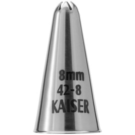 Original Kaiser Star Nozzle Closed 8 mm, Piping Nozzle, Rustproof Stainless Steel, Fold-Free and Rim-free