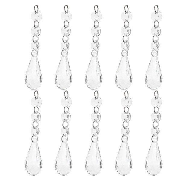 Tomotato Pack of 10 Chandelier Crystals, 10.5 cm Teardrop Shape