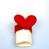 Deko und Band Felt Napkin Rings – Heart – Red
