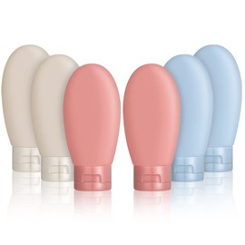 DesertCreations Travel Bottles Set, 6 Pcs Leak Proof Refillable Squeezable Containers Set,liquid Travel Accessories For Toiletry,shampoo,soap,body Wash (60ml)