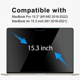 2 PACK 15.3inch Anti Blue Light Screen Protector for MacBook Air 15.3’’ M2 2023 Laptop, Anti-Glare Anti-Blue Light for Macbook Air 15.3inch Laptop Screen Film Filter, Bubble Free Eye Protection