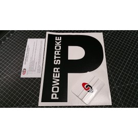 UNDERGROUND DESIGNS Power Stroke Rear Window Decal Tailgate Sticker Kit Select Color (Gloss Black)