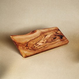 Chopping board, herb board, breakfast board made of olive wood with natural edge, 30cm