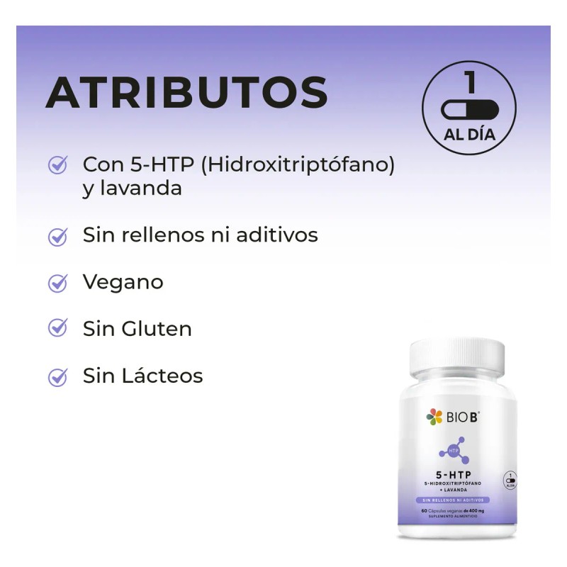 BIO B 5-HTP Lavanda 100mg de 5-HTP (5-hidroxi-triptfano) 300mg de