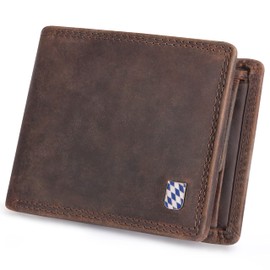 Hodalump Genuine Leather Men's Wallet in Gift Box with RFID Protection (6 Variants) Leather, Bavaria