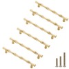 ESreake 6Pcs Bamboo Shape Solid Zinc Alloy Cabinet Knobs Handles,