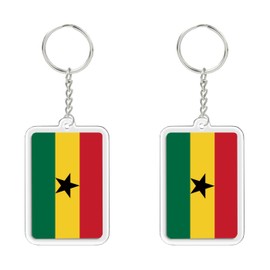 2 PCS Ghana Flag Keychain,Ghanaian Tag Keyring Key Chain for Car Motorcycle Auto
