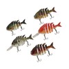 Segmented Fishing Lure Hard 6 Sections with High Carbon Treble