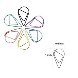 300 piezas de clips de papel multicolores bonitos, alambre de acero inoxidable suave con forma de gota de color, clips de papel pequeños para suministros de oficina, niñas, niños, estudiantes de