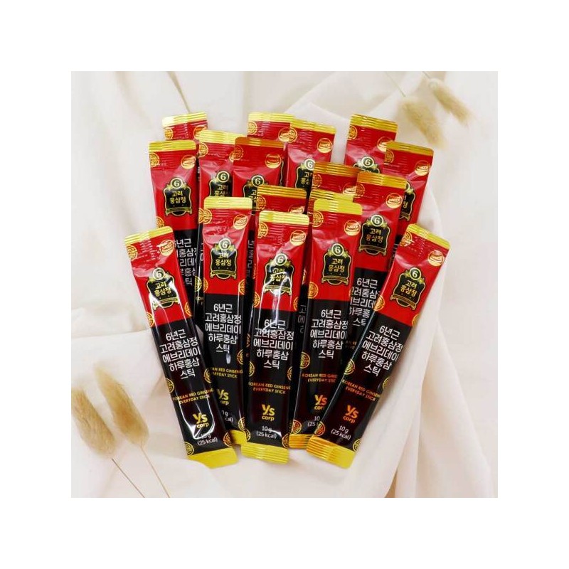 Koryo Ginseng 고려홍삼 6년근 정 에브리데이 하루홍삼스틱 (벌크포장) 10g X