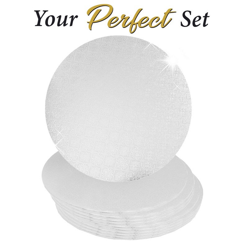 O'CREME White Wraparound Cake Pastry Round Drum Board 1/4 Inch