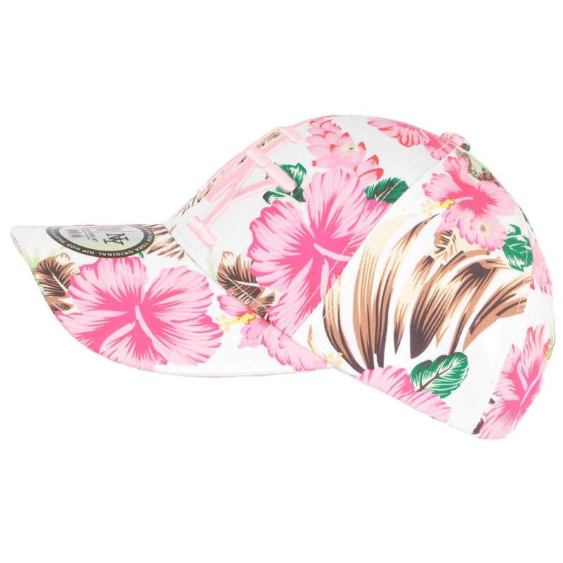 Hip Hop Honour, NY White and Pink Tropical Flowers Fashion