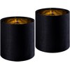 GOSO Tall Drum Velvet Black Lamp Shades Set of 2-