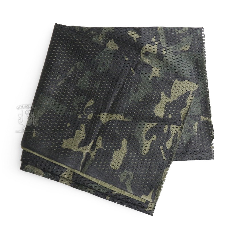 SHENKEL Neck Scarf, Camouflage Net, Multicam Black, Camouflage, Black, Airsoft