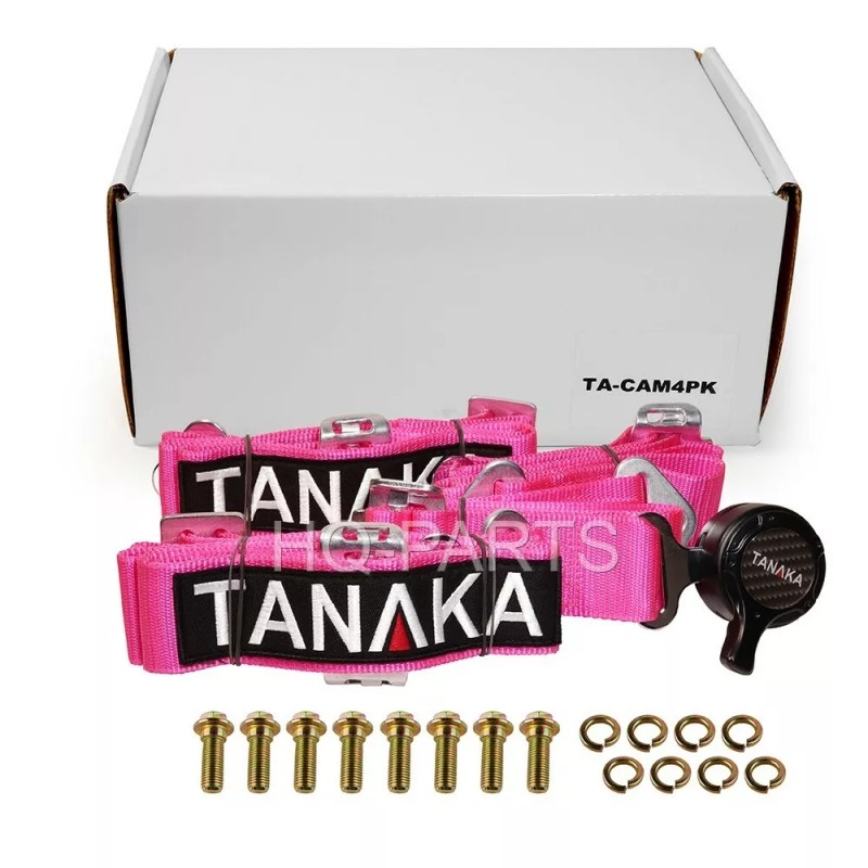 TANAKA UNIVERSAL PINK 4 POINT CAMLOCK RACING SEAT BELTS HARNESSES