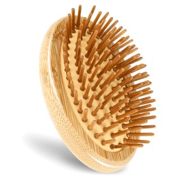 Bamboo Hair Brush for Hair Growth, Natural Bamboo Bristles Detangling Hairbrush Wood Scalp Massager Brush Portable Travel Scalp Massage Brush Wooden Air Cushion Hair Brush for Women