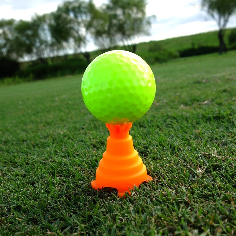 Light T-318 (640) Three Tier Tee, Green x Yellow