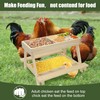 Double Chicken Picnic Table Large Capacity Handmade Wooden Chicken Feeder,
