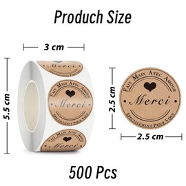Christmas Thank You Labels Stickers for Presents,Birthday Christmas Sticky Labels (Merci)