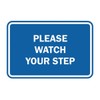 Signs ByLITA Classic Framed Please Watch Your Step Sign (Blue)