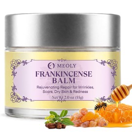 MEOLY Frankincense Balm for Skin Rejuvenating Repair Cream for Wrinkles, Scars, Dry Skin & Redness 2 oz