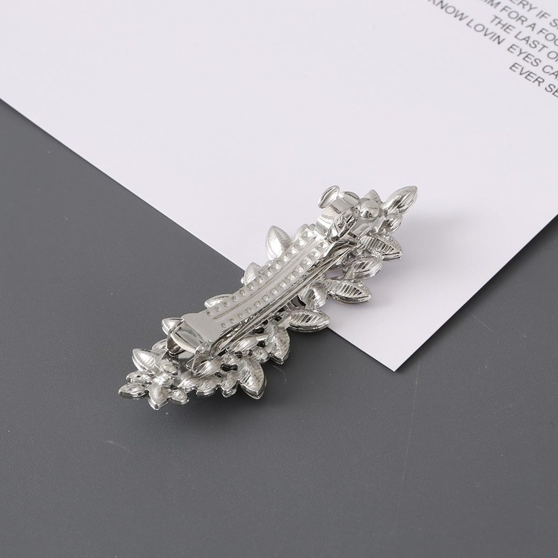 BetterJonny 2pcs Rhinestone Hair Clips Crystal Pearl Hair Barrette Flower