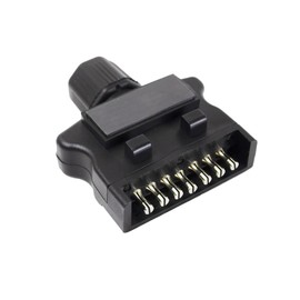 Magnetic Trailer 7 Pin Flat In-Line Plastic Plug With Magnet Caravan Adapter