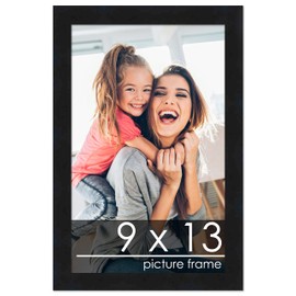 Poster Palooza 9x13 Contemporary Black Wood Picture Frame - UV Acrylic, Foam Board Backing, Hanging Hardware Included!