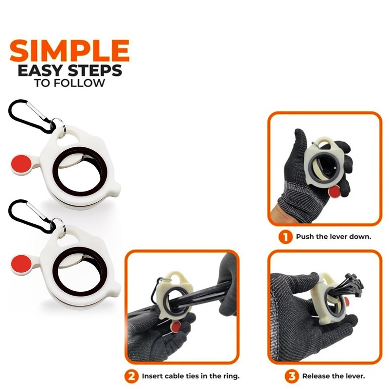 2x Zip Tie Organizer Lightweight Cable Tie Holder Gadget Reusable