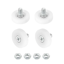 MECCANIXITY Drawer Rollers Nylon Cabinet Drawer Pulley Replacement Wheels Bearing 26mm Drawer Positioning Roller Slide Guides with Nuts for Furniture Parts Cupboard Wardrobe Pack of 6