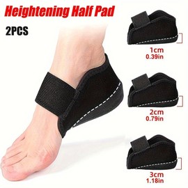 RooRuns 1 Pair of Ultimate Soft Heel Pads - Comfort Pads for All-day Foot Protection, Fitted, Polyester, Black, 0.39/0.79/1.18 Inch Size Optional, Foot Care Footwear Shoe Tactical Bridal Bedroom Walking Parent - Colour: black, size: L(lncrease 2cm/0.79in