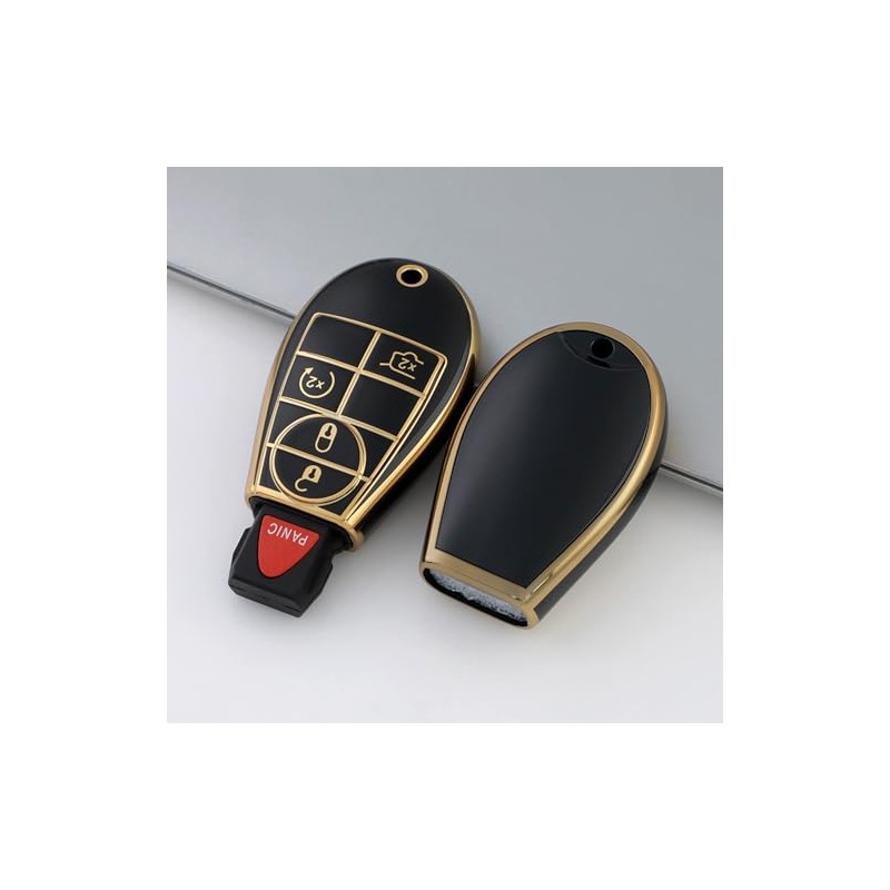 WSAuto Key Fob Cover No Cap Cover with Metal Keychain