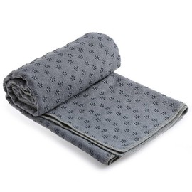 Yoga Rug, Yoga Mat, Yoga Towel, Stylish, Hot Yoga, Non-Slip Stretching, Exercise, Training (Gray)