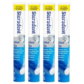 Denture Cleaning Tablets 30s - Bulk Bundle Daily Denture Cleaning Tablets (Active Plus (Pack of 4 Total 120 Tablets))