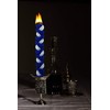 Havdalah Candle Braided Blue and White Round, 6-Pack - Jerusalem