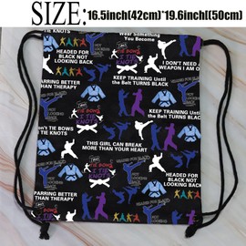 PXTIDY Martial Arts Drawstring Bag I Don't Tie Bows I Tie Knots Martial Arts Taekwondo Karate Gifts Jiu Jitsu Black Belt Gifts