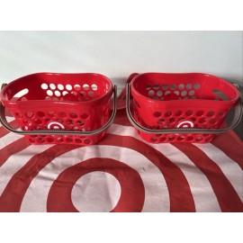 Spritz Mini Target Shopping Basket SET OF 2 Red with Handle Bullseye Logo Spritz Party