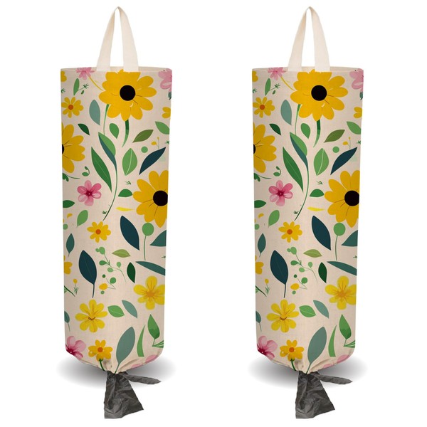 craspire Pack of 2 Yellow Plastic Shopping Bag Holder with