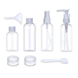 Travel Bottles, Plastic Bottles | Refillable Travel Containers | Reusable Anti Leak Clear Plastic Containers with Clear Toiletries Bag