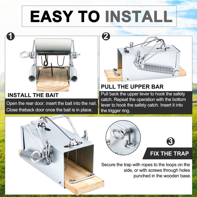 CimoroWin 1 Pcs Squirrel Tube Trap Outdoor Heavy-Duty Rodent Trap,