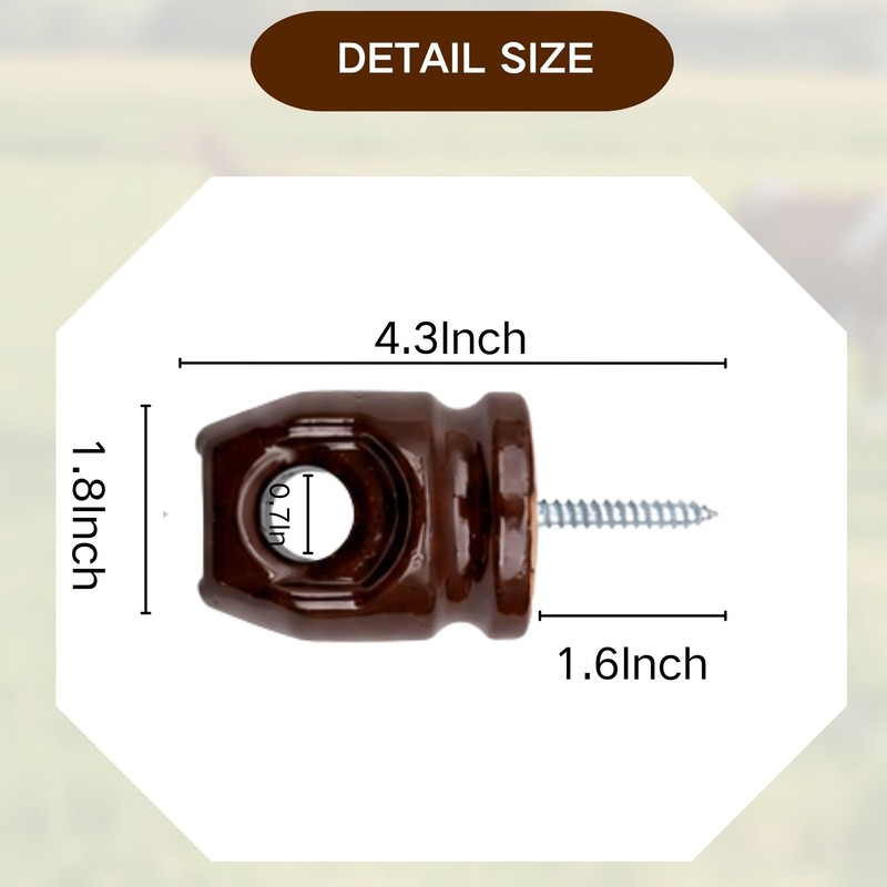 Ceramic Electric Fence Insulators, 20 Pack Heavy Duty Ceramic Insulators