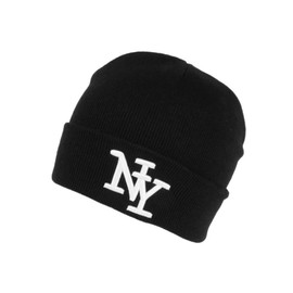 Hip Hop Honour New York Black and White Wool Hat Fashion Warm - Unisex, black