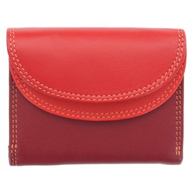 VISCONTI Rainbow Collection Small Leather Purse RFID and Tap and Go RB126 Red Multi